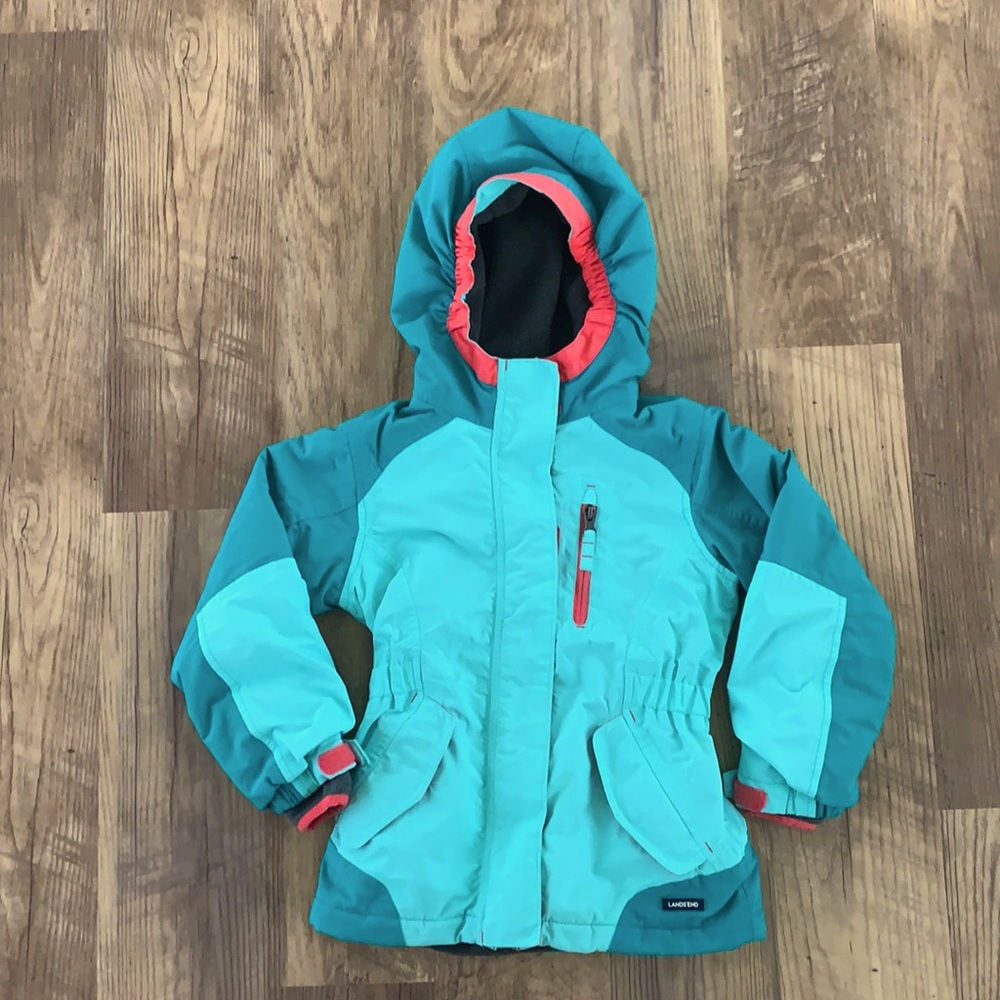EUC Lands’ End Little Girls Squall Jacket, size M (5-6)